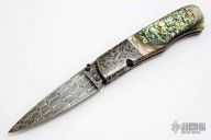 Damascus and Abalone Linerlock