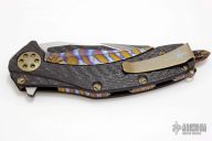 Matrix San-Mai Damascus and Flamed Hardware #015