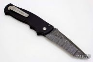 Custom M2 Auto Tanto Damascus - Damascus Inlays