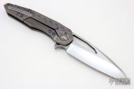 Sigil - Satin/Titanium/Blue Hardware/Damascus Plate