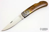 Walrus Ivory and Damascus Lockback Folder