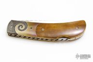 Walrus Ivory and Damascus Lockback Folder