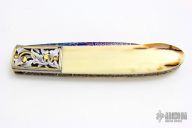 Damascus and Mammoth Linerlock - Nude Scrimshaw