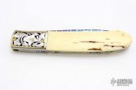 Damascus and Mammoth Linerlock - Nude Scrimshaw