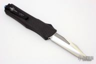 Combat Troodon - Bowie Hand Ground High Polish - 30k Layered Carbon Fiber - Blued Ti Hardware
