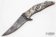 Engraved Damascus Flipper