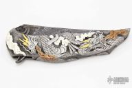 Engraved Damascus Flipper