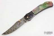 Damascus and Black Lip Lockback