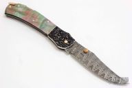 Damascus and Black Lip Lockback