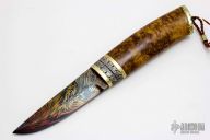 Damascus and Oak Burl Hunter