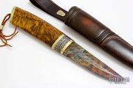 Damascus and Oak Burl Hunter
