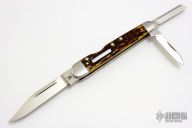 TB2005 Lockback Whittler - Antique Jigged Bone