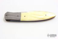 Damascus and Gold Lip Pearl Linerlock