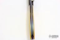 Damascus and Gold Lip Pearl Linerlock