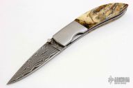 Damascus Liner Lock Pocket Knife