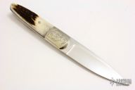 Engraved Stag Fixed Blade