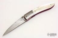 Falcon Linerlock - Damascus and Pearl