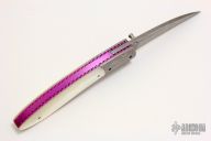 Falcon Linerlock - Damascus and Pearl