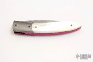 Falcon Linerlock - Damascus and Pearl