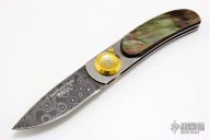 Paul Pocket Knife - Damascus and Black Lip Pearl 1 of 100