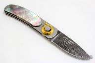 Paul Pocket Knife - Damascus and Black Lip Pearl 1 of 100