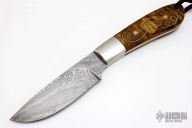 Damascus Hunter with Silver Wire Inlays