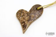 Heart Pendant - Bark Mammoth Ivory