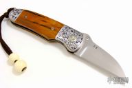 Bruce Shaw Engraved Linerlock - Mammoth Ivory