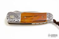 Bruce Shaw Engraved Linerlock - Mammoth Ivory