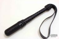 9" Black Leather Springloaded Blackjack w/ Strap