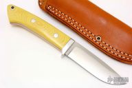 Classic Drop Point Hunter - Antique Ivory Micarta