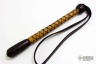 9" Black/Brown Leather Springloaded Blackjack w/ Strap