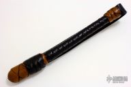 10" Black/Brown Leather Springloaded Blackjack w/ Strap