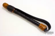 10" Black/Brown Leather Springloaded Blackjack w/ Strap