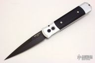 Godfather - Silver Handle / Black G-10 Inlays / Black Blade
