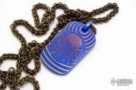 Machined Titanium Pendant with Chain Mail Chain - Cthulhu