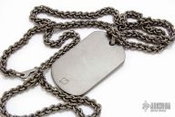 Machined Titanium Pendant with Chain Mail Chain - Skull