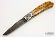 Engraved Damascus Gents Folder