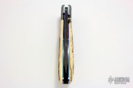 Damascus and Bark Mammoth Ivory Linerlock