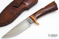 Carved Damascus Hunter