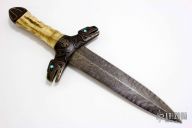Damascus and Walrus Ivory Dagger