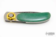 Paul Pocket Knife - Damascus Blade / Polished Jade Handle