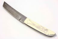 Twist Damascus Tanto - Double Nude Scrim