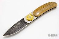 Paul Pocket Knife - Damascus and Sandstone 1 of 100