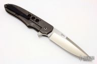 Hybrid Drop Point - Blued Damascus and Carbon Fiber