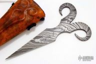 Damascus Push Dagger Neck Knife