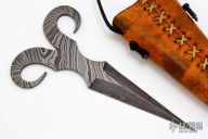 Damascus Push Dagger Neck Knife