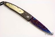 B10 - Damascus and Gold Lip Pearl