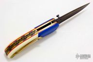 Carved Linerlock Folder - Damascus