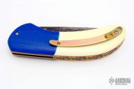 Carved Linerlock Folder - Damascus